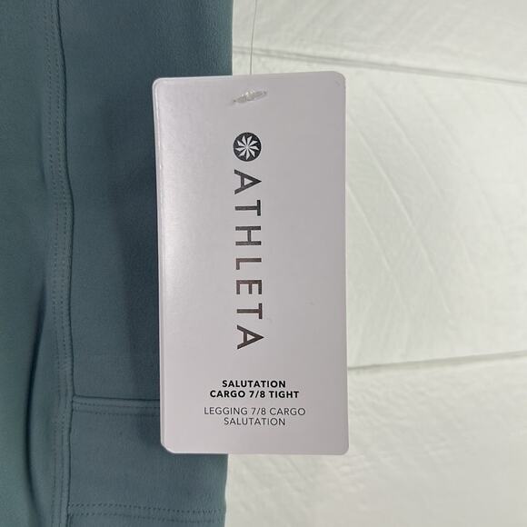 ATHLETA Minimalist Grey Salutation Cargo‎ 7/8 Tight Leggings Gym Workout Size XL - Picture 11 of 15